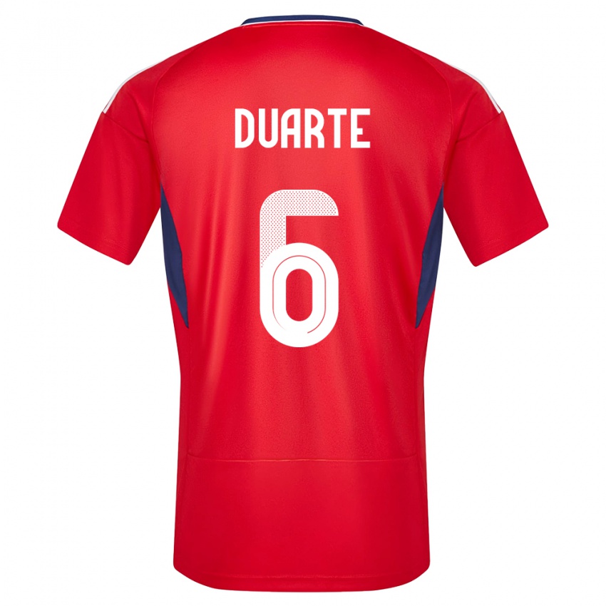 Herren Costa Rica Oscar Duarte #6 Rot Heimtrikot Trikot 24-26 T-Shirt Belgien