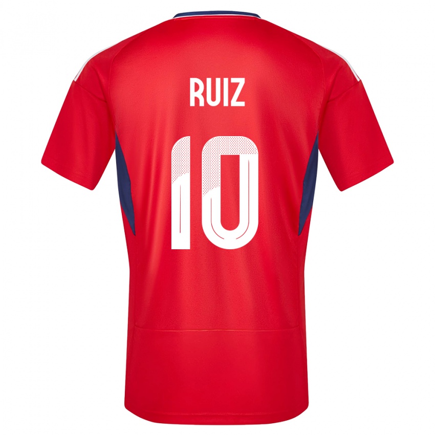 Homme Maillot Costa Rica Bryan Ruiz #10 Rouge Tenues Domicile 24-26 T-Shirt Belgique