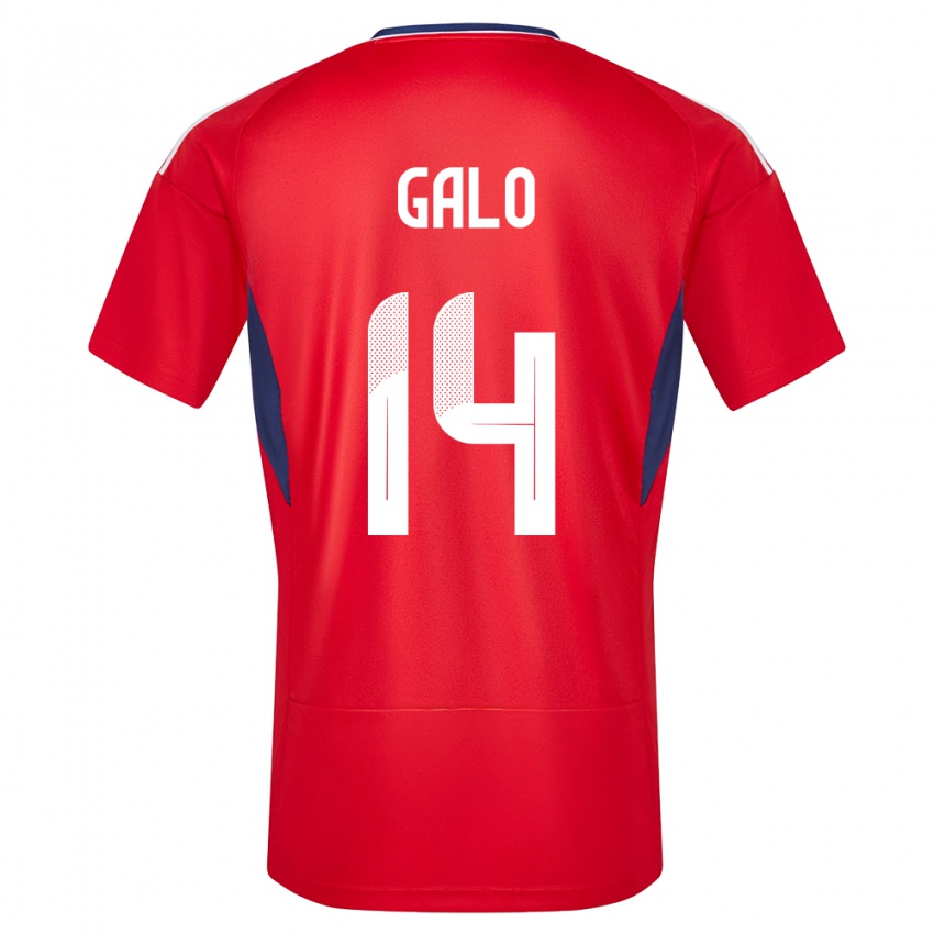Homme Maillot Costa Rica Orlando Galo #14 Rouge Tenues Domicile 24-26 T-Shirt Belgique