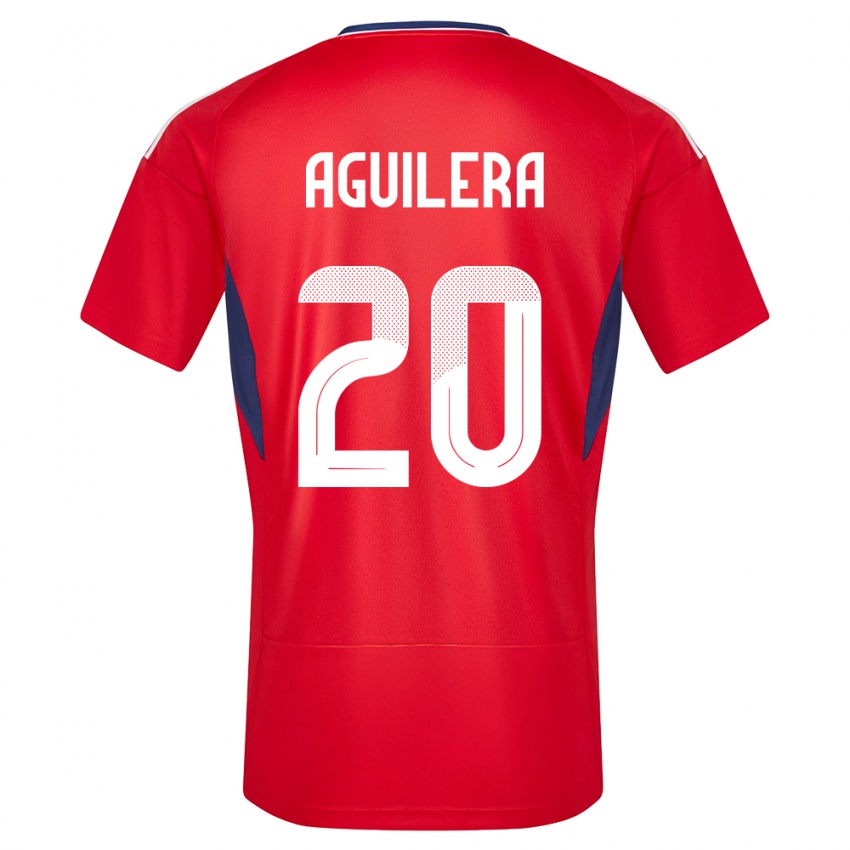 Homme Maillot Costa Rica Brandon Aguilera #20 Rouge Tenues Domicile 24-26 T-Shirt Belgique