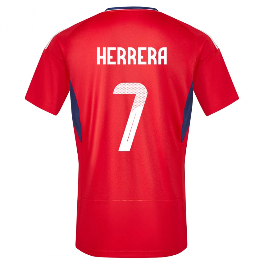 Heren Costa Rica Melissa Herrera #7 Rood Thuisshirt Thuistenue 24-26 T-Shirt België
