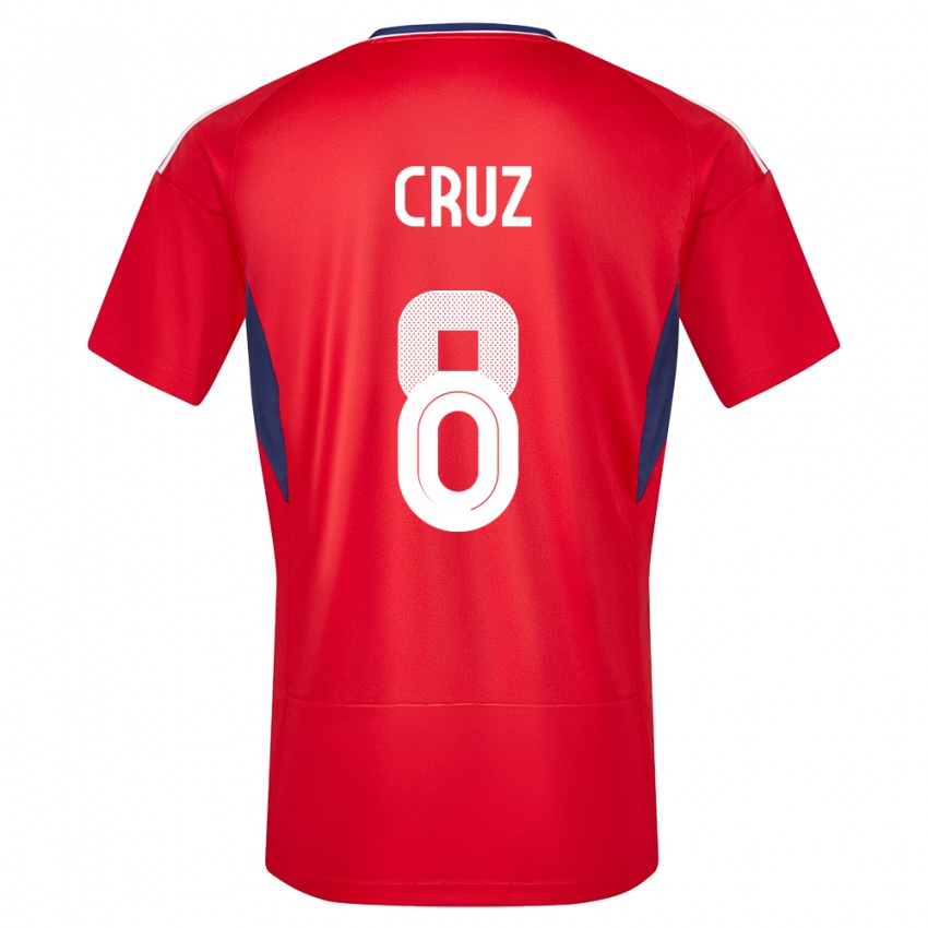Homme Maillot Costa Rica Daniela Cruz #8 Rouge Tenues Domicile 24-26 T-Shirt Belgique