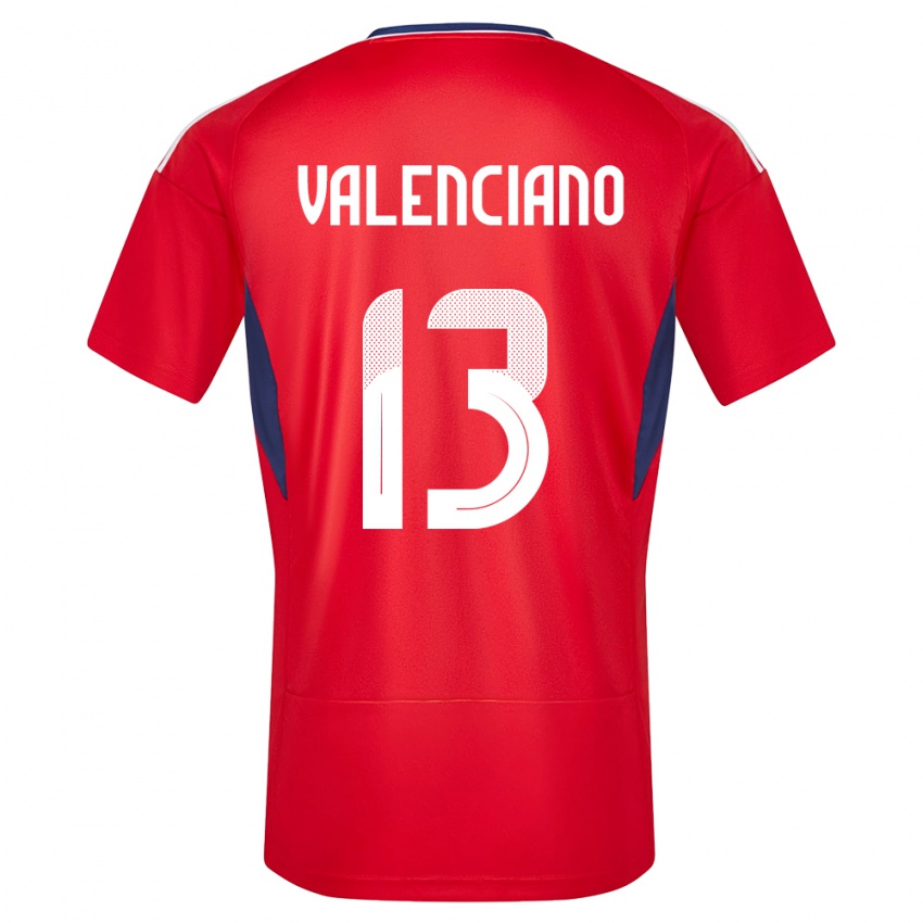Homme Maillot Costa Rica Emilie Valenciano #13 Rouge Tenues Domicile 24-26 T-Shirt Belgique