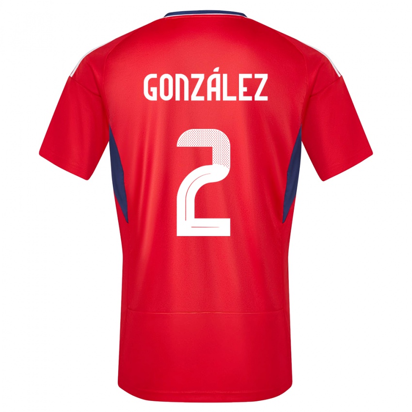 Herren Costa Rica Julian Gonzalez #2 Rot Heimtrikot Trikot 24-26 T-Shirt Belgien