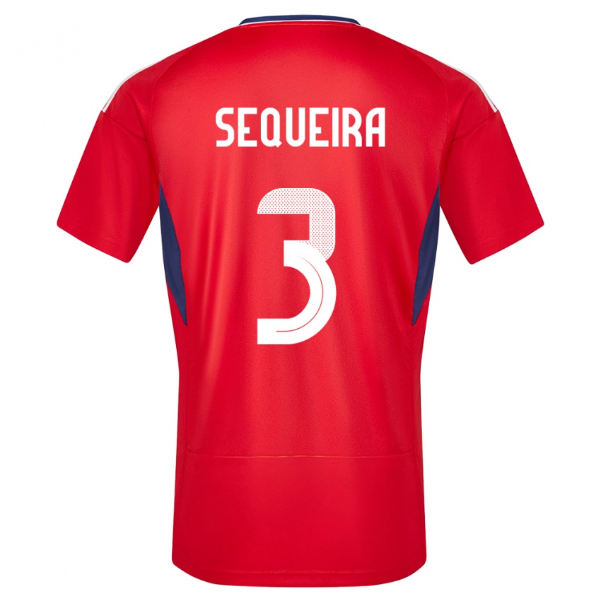 Herren Costa Rica Douglas Sequeira #3 Rot Heimtrikot Trikot 24-26 T-Shirt Belgien