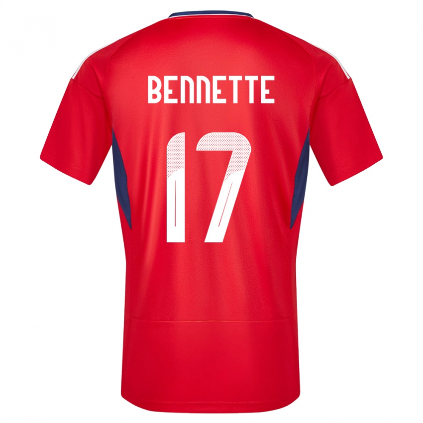 Herren Costa Rica Jewison Bennette #17 Rot Heimtrikot Trikot 24-26 T-Shirt Belgien
