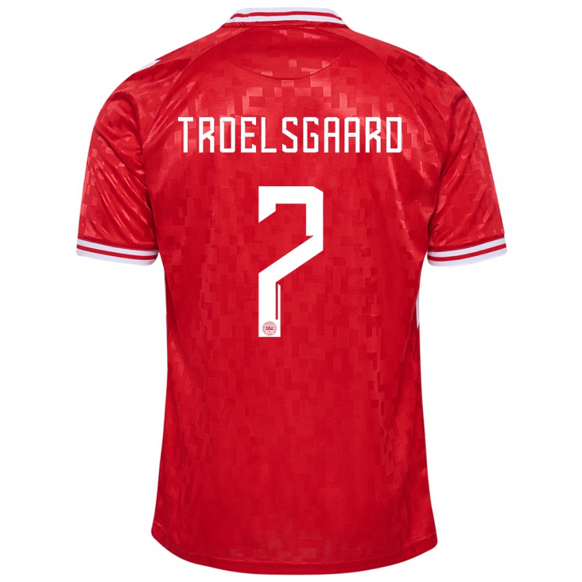Herren Dänemark Sanne Troelsgaard #7 Rot Heimtrikot Trikot 24-26 T-Shirt Belgien