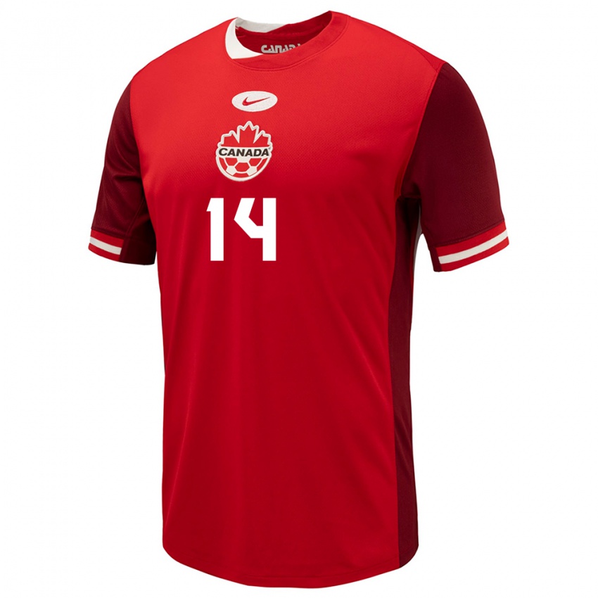 Herren Kanada Mark Anthony Kaye #14 Rot Heimtrikot Trikot 24-26 T-Shirt Belgien