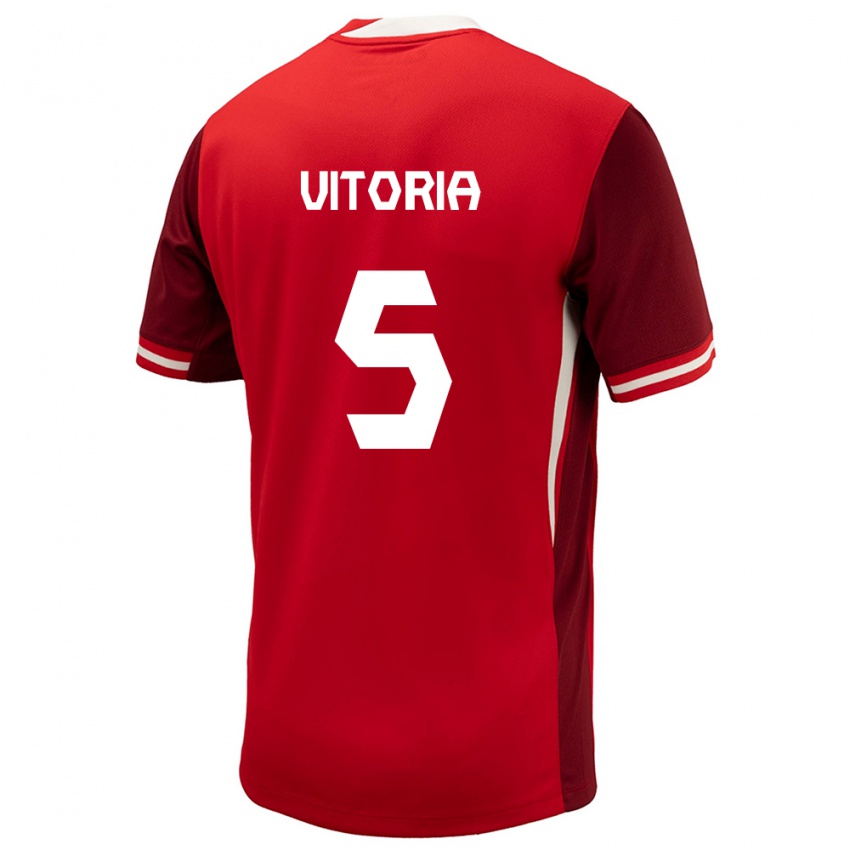 Herren Kanada Steven Vitoria #5 Rot Heimtrikot Trikot 24-26 T-Shirt Belgien