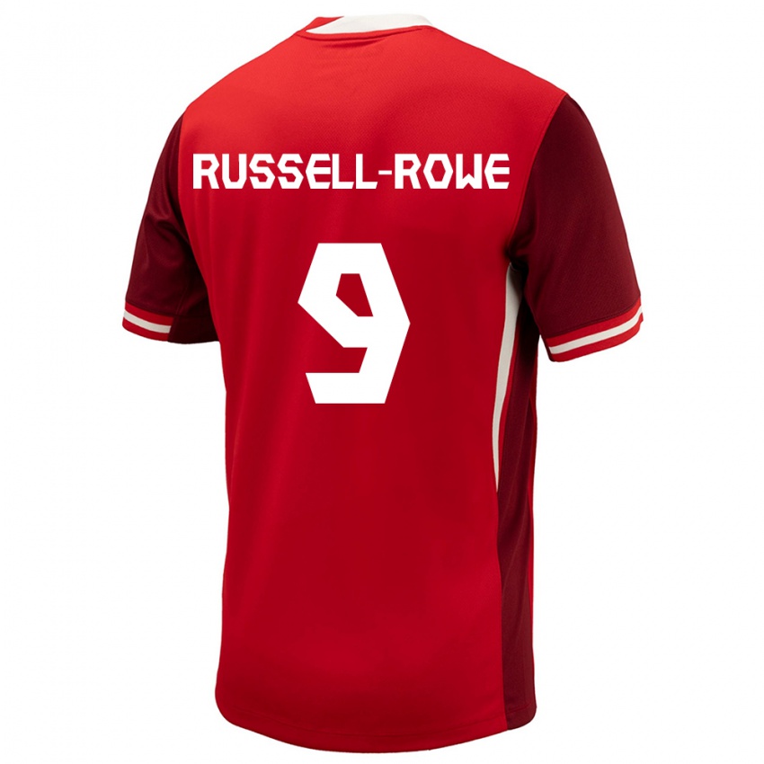 Heren Canada Jacen Russell-Rowe #9 Rood Thuisshirt Thuistenue 24-26 T-Shirt België