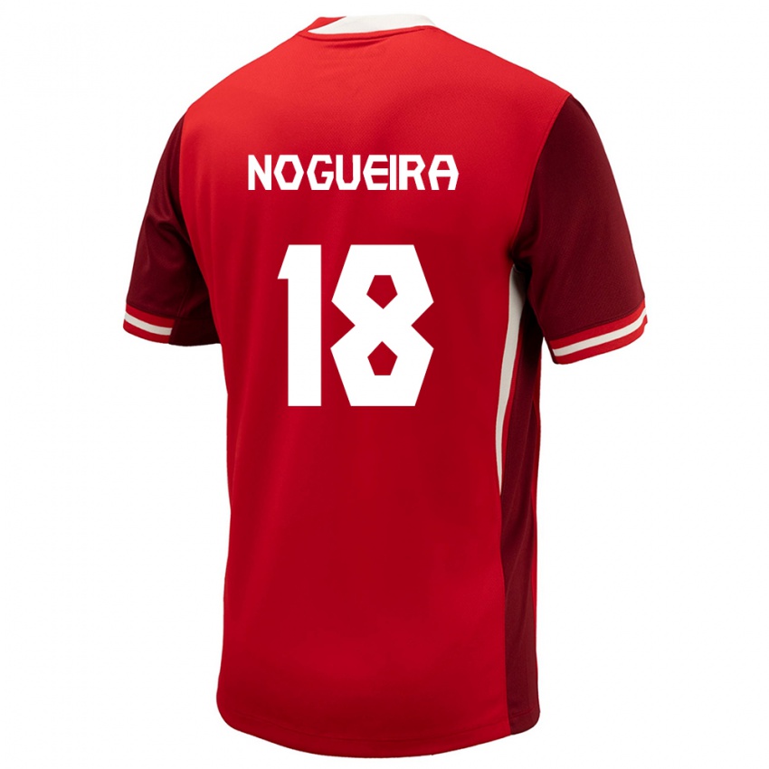 Heren Canada Matthew Nogueira #18 Rood Thuisshirt Thuistenue 24-26 T-Shirt België