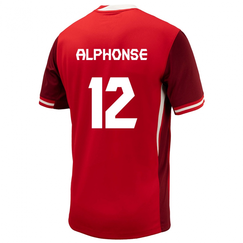 Herren Kanada Jefferson Alphonse #12 Rot Heimtrikot Trikot 24-26 T-Shirt Belgien