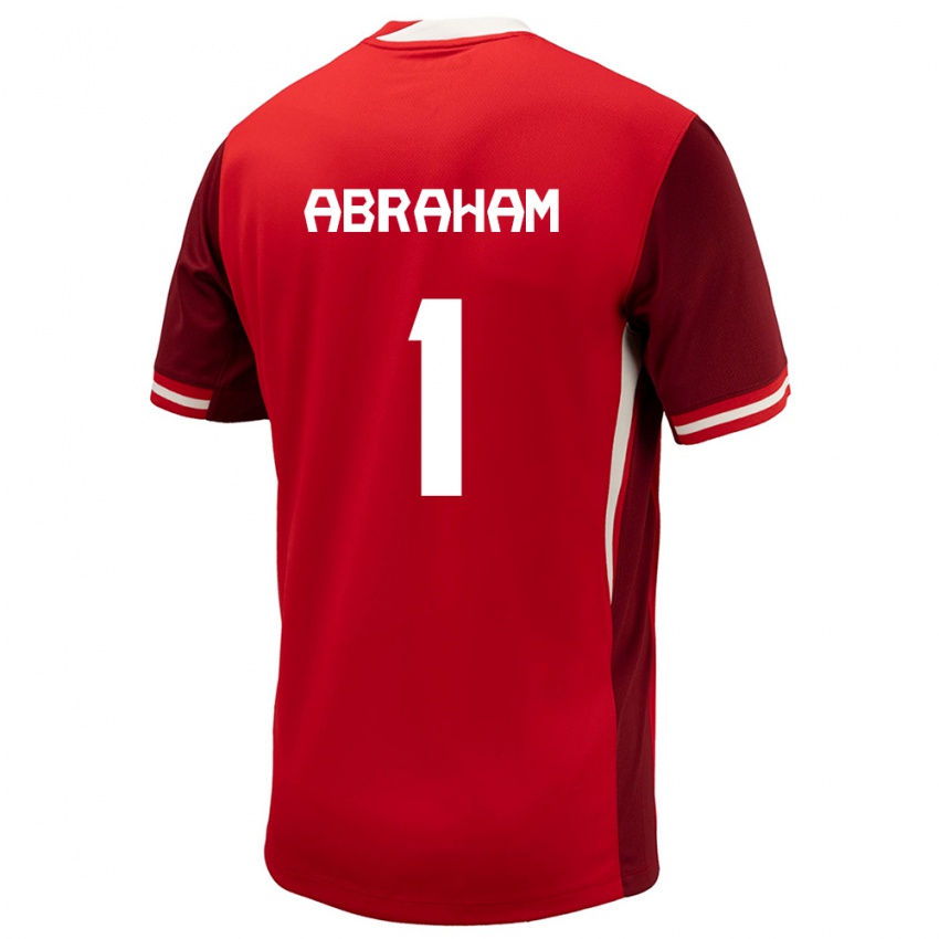 Herren Kanada Nathaniel Abraham #1 Rot Heimtrikot Trikot 24-26 T-Shirt Belgien