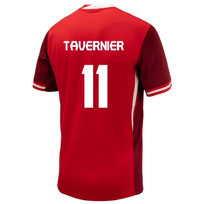 Heren Canada Kevaughn Tavernier #11 Rood Thuisshirt Thuistenue 24-26 T-Shirt België