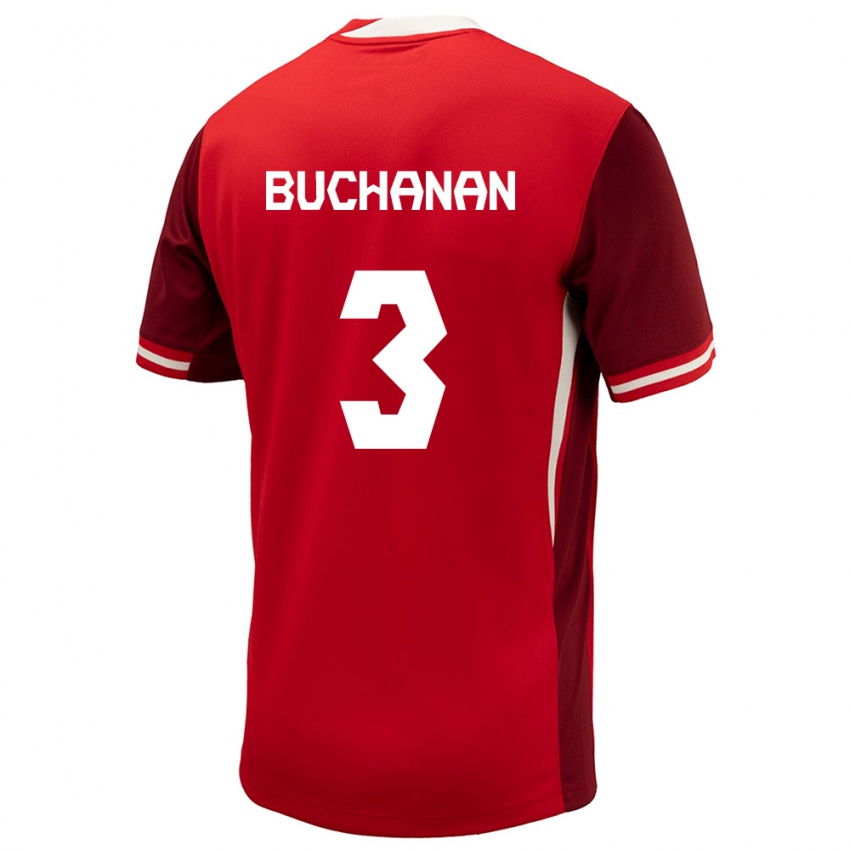 Homme Maillot Canada Kadeisha Buchanan #3 Rouge Tenues Domicile 24-26 T-Shirt Belgique