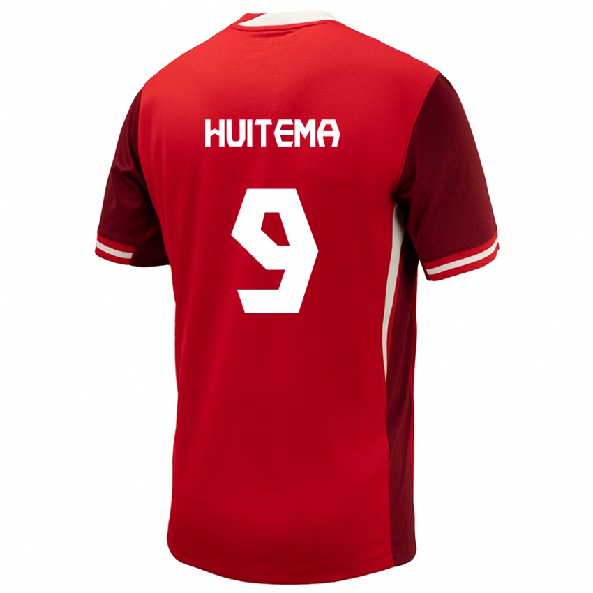 Herren Kanada Jordyn Huitema #9 Rot Heimtrikot Trikot 24-26 T-Shirt Belgien