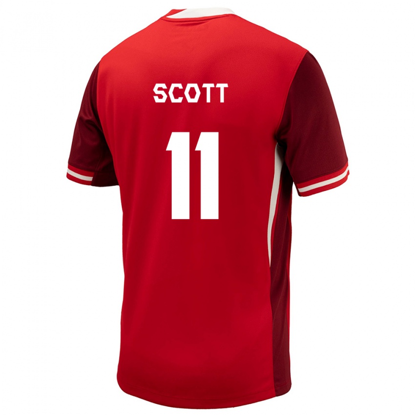 Homme Maillot Canada Desiree Scott #11 Rouge Tenues Domicile 24-26 T-Shirt Belgique
