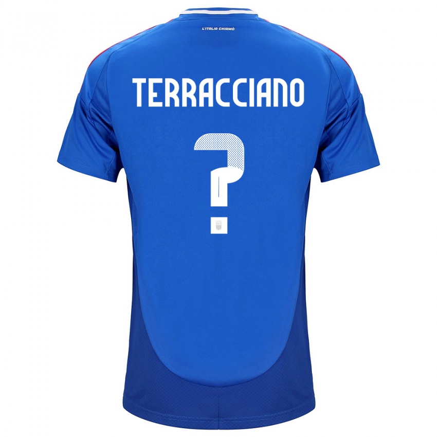 Herren Italien Filippo Terracciano #0 Blau Heimtrikot Trikot 24-26 T-Shirt Belgien
