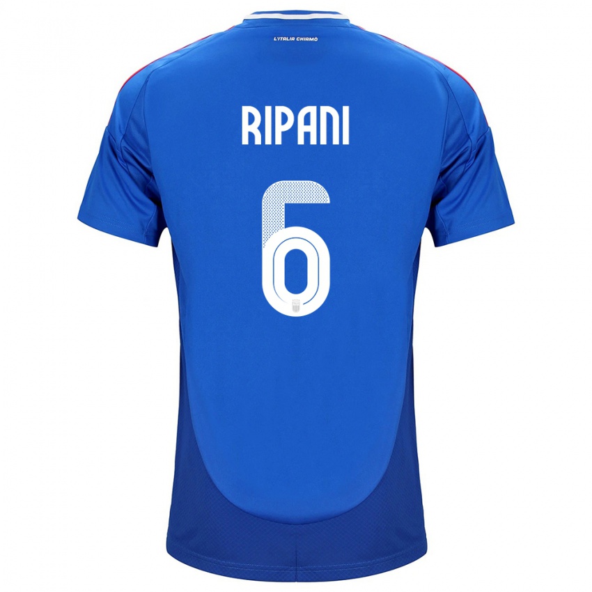 Herren Italien Diego Ripani #6 Blau Heimtrikot Trikot 24-26 T-Shirt Belgien