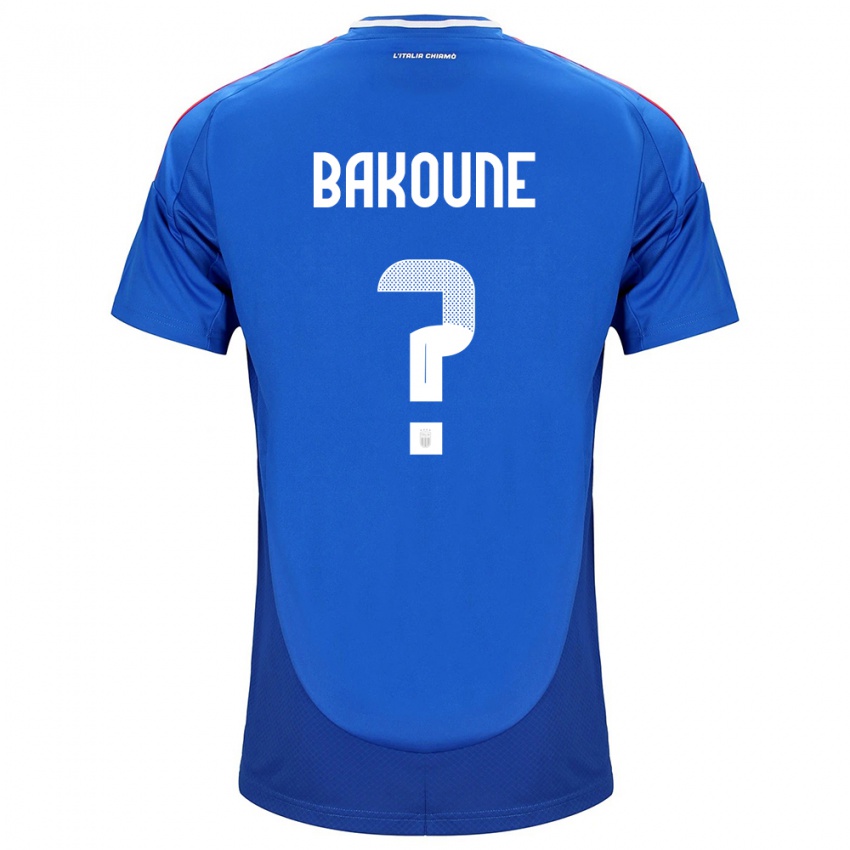 Herren Italien Adam Bakoune #0 Blau Heimtrikot Trikot 24-26 T-Shirt Belgien