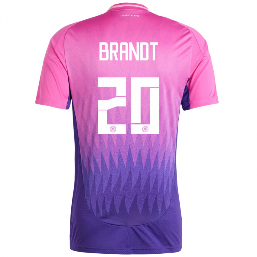 Heren Duitsland Julian Brandt #20 Roze Paars Uitshirt Uittenue 24-26 T-Shirt België