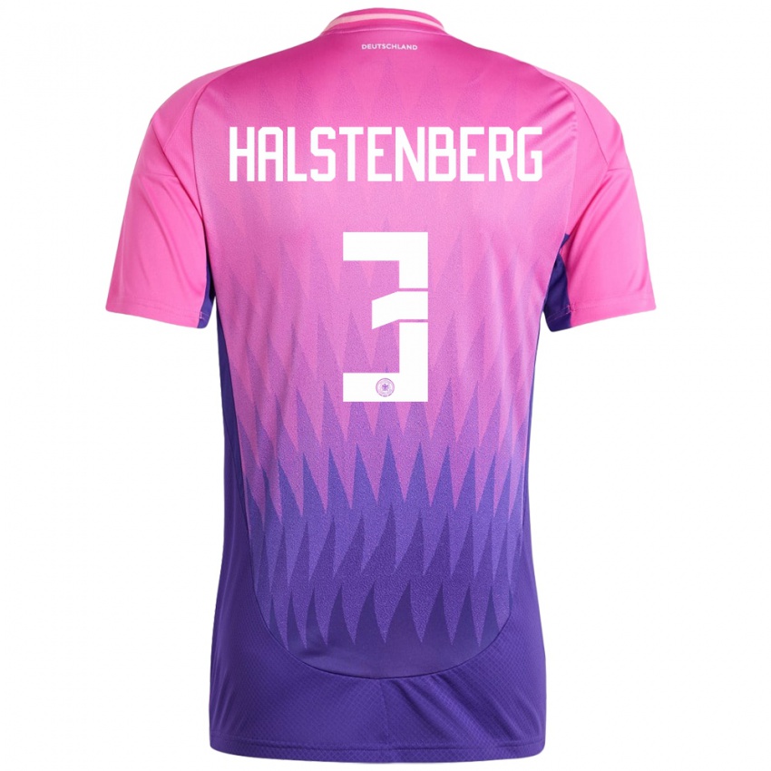Heren Duitsland Marcel Halstenberg #3 Roze Paars Uitshirt Uittenue 24-26 T-Shirt België