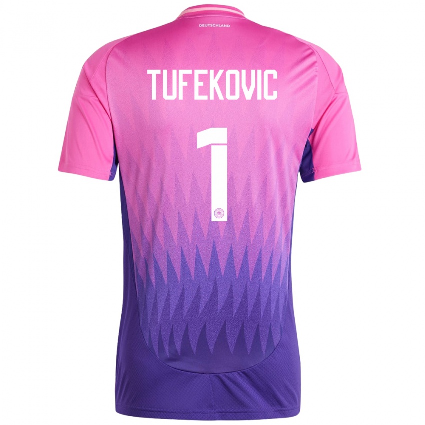 Heren Duitsland Martina Tufekovic #1 Roze Paars Uitshirt Uittenue 24-26 T-Shirt België