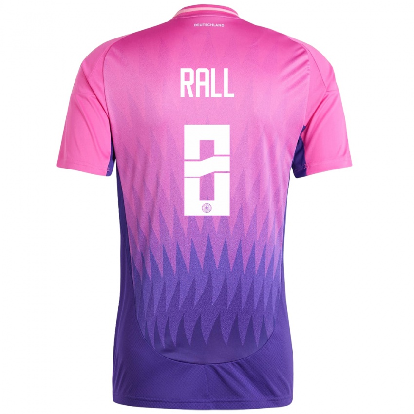 Herren Deutschland Maximiliane Rall #8 Pink Lila Auswärtstrikot Trikot 24-26 T-Shirt Belgien