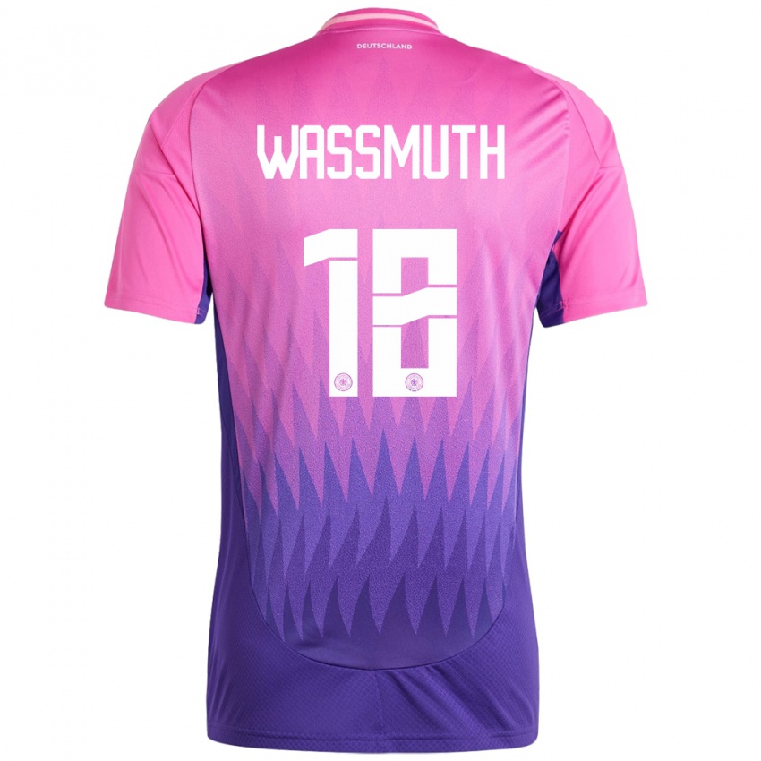 Herren Deutschland Tabea Wabmuth #18 Pink Lila Auswärtstrikot Trikot 24-26 T-Shirt Belgien