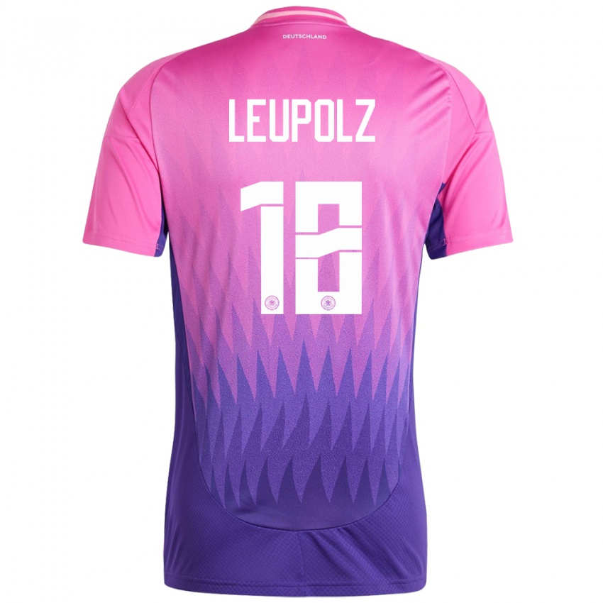Herren Deutschland Melanie Leupolz #18 Pink Lila Auswärtstrikot Trikot 24-26 T-Shirt Belgien