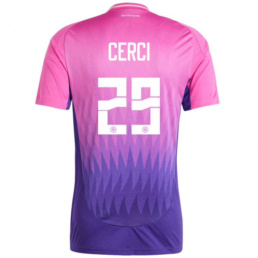 Herren Deutschland Selina Cerci #29 Pink Lila Auswärtstrikot Trikot 24-26 T-Shirt Belgien