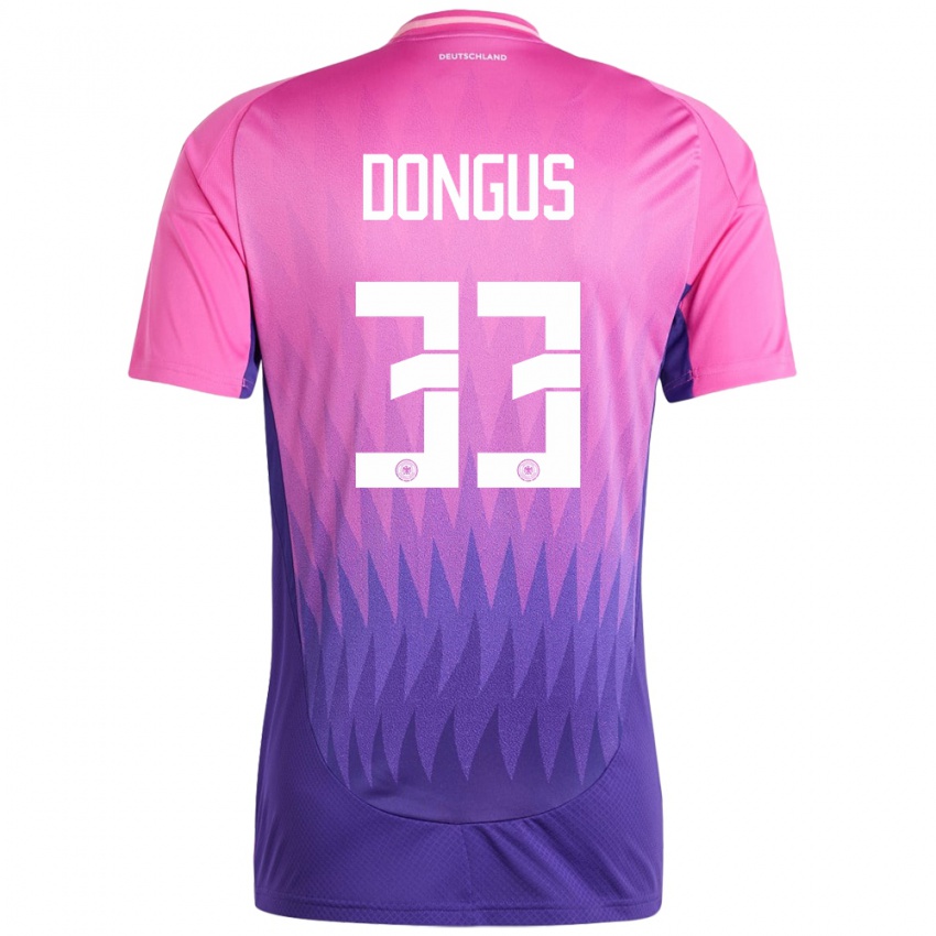 Heren Duitsland Fabienne Dongus #33 Roze Paars Uitshirt Uittenue 24-26 T-Shirt België