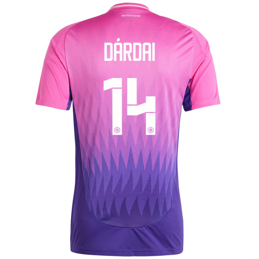 Heren Duitsland Marton Dardai #14 Roze Paars Uitshirt Uittenue 24-26 T-Shirt België