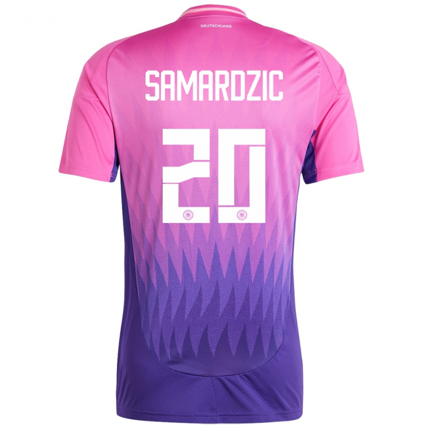 Herren Deutschland Lazar Samardzic #20 Pink Lila Auswärtstrikot Trikot 24-26 T-Shirt Belgien