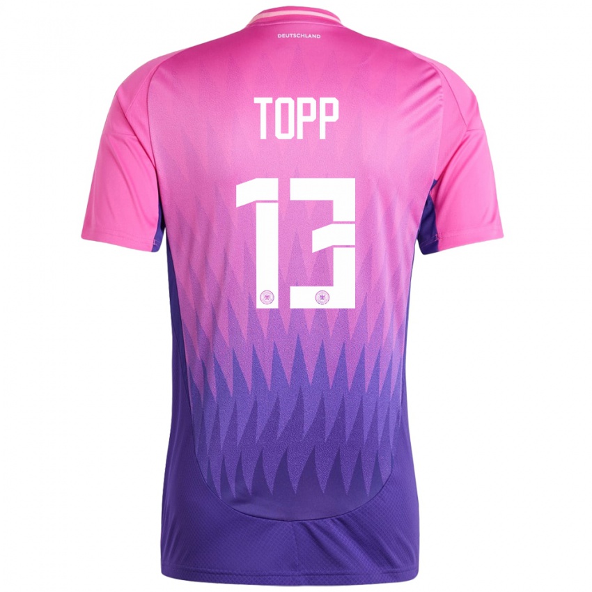 Herren Deutschland Keke Topp #13 Pink Lila Auswärtstrikot Trikot 24-26 T-Shirt Belgien