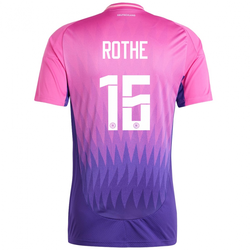 Heren Duitsland Tom Rothe #16 Roze Paars Uitshirt Uittenue 24-26 T-Shirt België