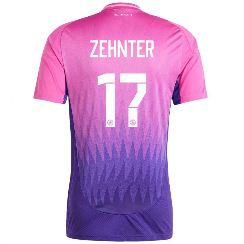 Heren Duitsland Aaron Zehnter #17 Roze Paars Uitshirt Uittenue 24-26 T-Shirt België