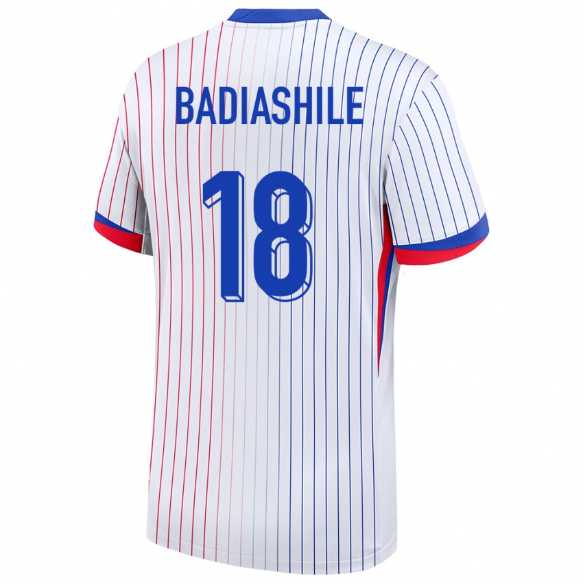 Heren Frankrijk Benoit Badiashile #18 Wit Uitshirt Uittenue 24-26 T-Shirt België