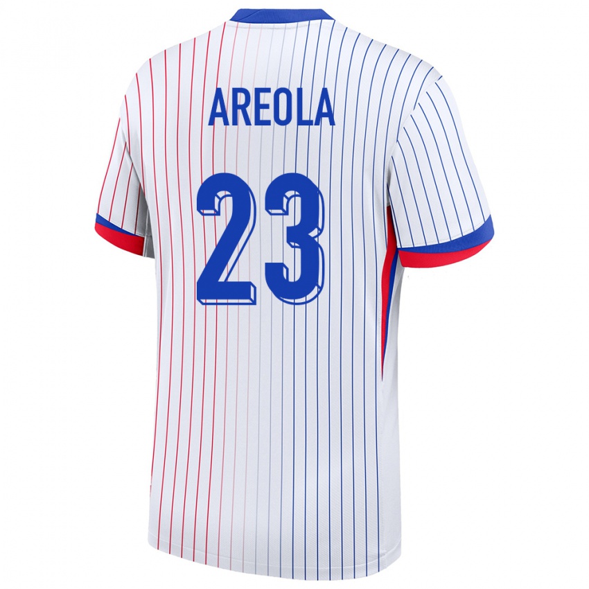Herren Frankreich Alphonse Areola #23 Weiß Auswärtstrikot Trikot 24-26 T-Shirt Belgien