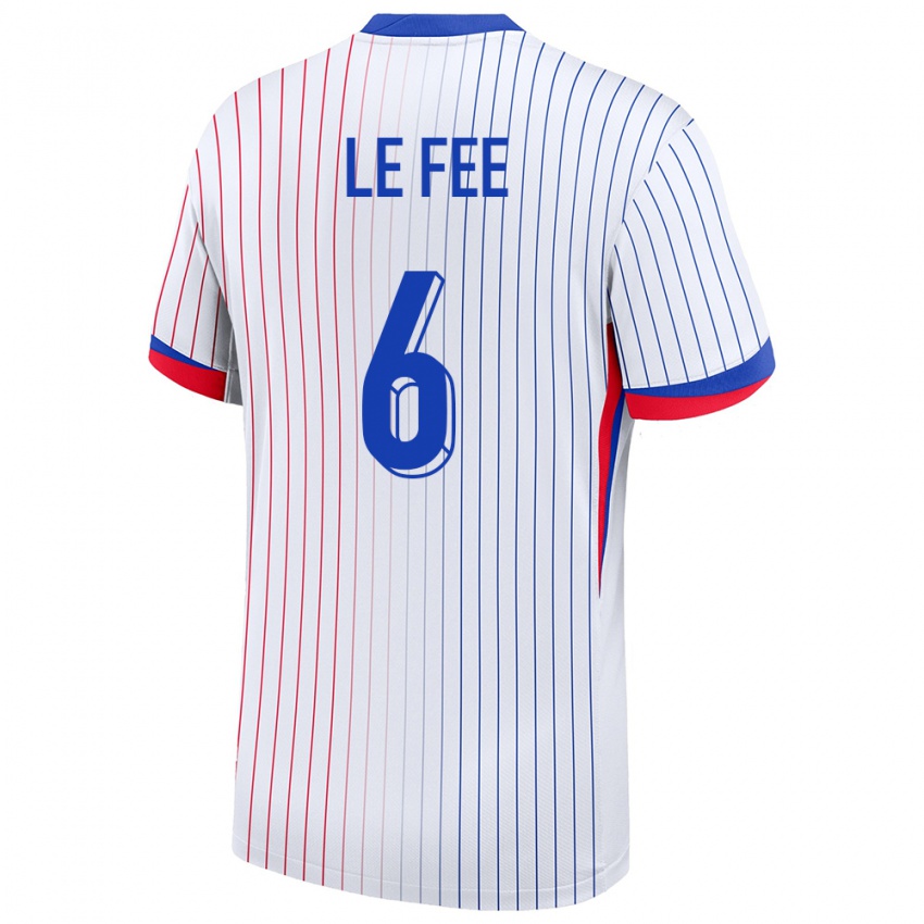 Herren Frankreich Enzo Le Fee #6 Weiß Auswärtstrikot Trikot 24-26 T-Shirt Belgien