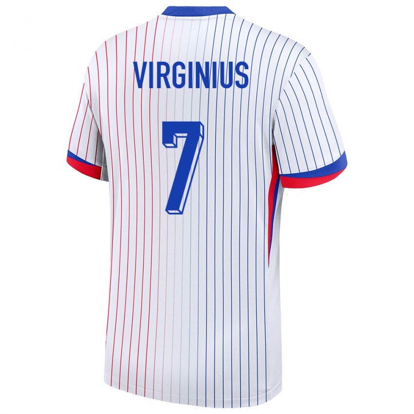 Herren Frankreich Alan Virginius #7 Weiß Auswärtstrikot Trikot 24-26 T-Shirt Belgien