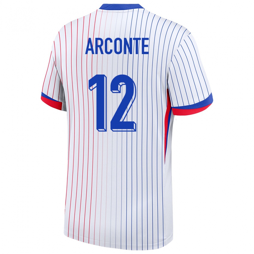 Herren Frankreich Tairyk Arconte #12 Weiß Auswärtstrikot Trikot 24-26 T-Shirt Belgien