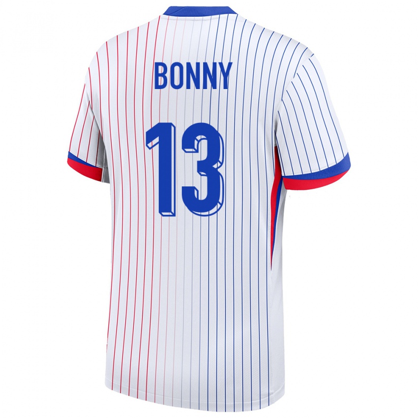 Herren Frankreich Ange Yoan Bonny #13 Weiß Auswärtstrikot Trikot 24-26 T-Shirt Belgien