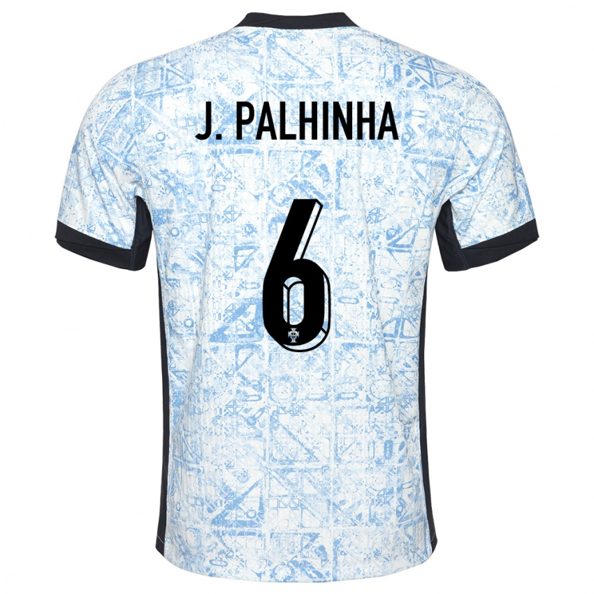 Herren Portugal Joao Palhinha #6 Cremeblau Auswärtstrikot Trikot 24-26 T-Shirt Belgien