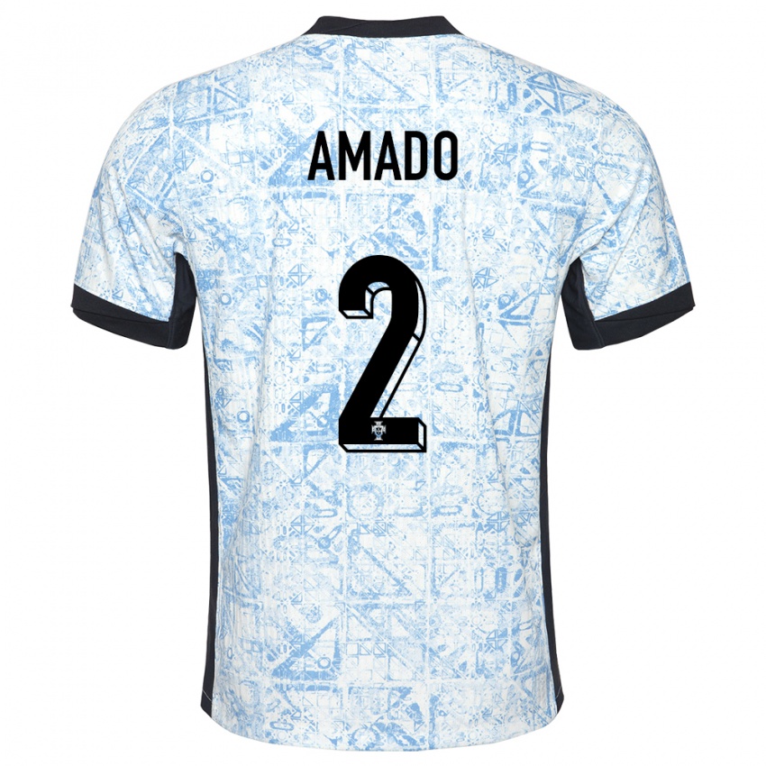Herren Portugal Catarina Amado #2 Cremeblau Auswärtstrikot Trikot 24-26 T-Shirt Belgien