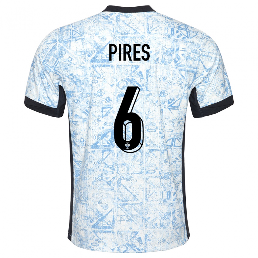 Herren Portugal Suzane Pires #6 Cremeblau Auswärtstrikot Trikot 24-26 T-Shirt Belgien