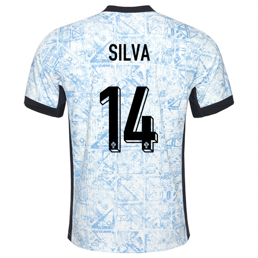 Herren Portugal Dolores Silva #14 Cremeblau Auswärtstrikot Trikot 24-26 T-Shirt Belgien