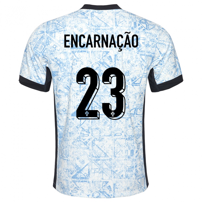 Herren Portugal Telma Encarnacao #23 Cremeblau Auswärtstrikot Trikot 24-26 T-Shirt Belgien