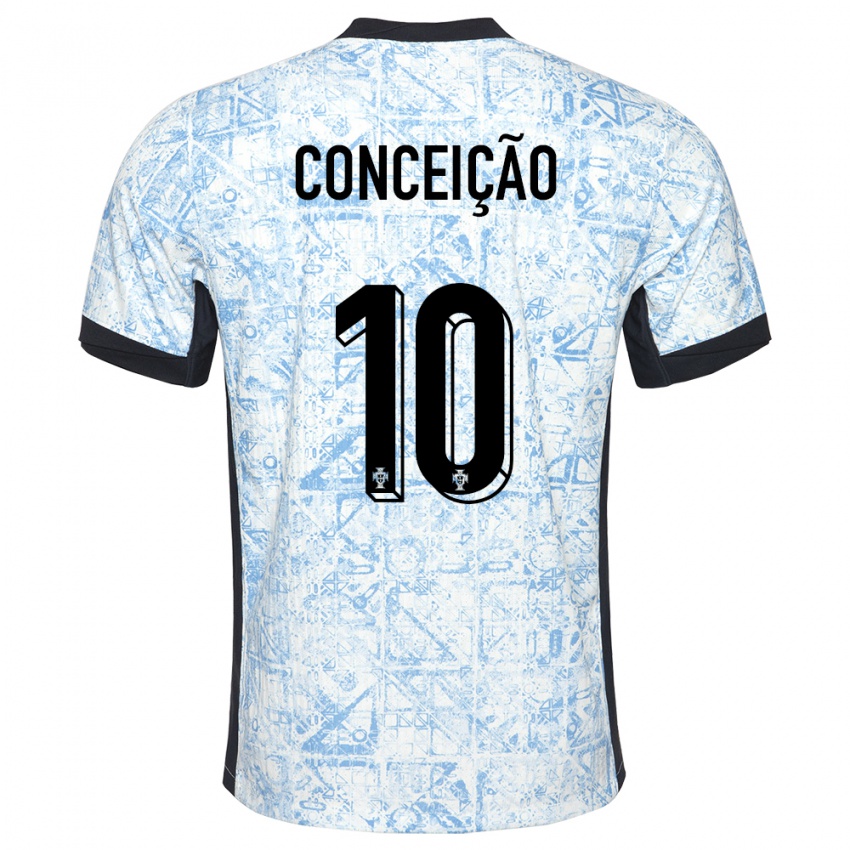 Herren Portugal Francisco Conceicao #10 Cremeblau Auswärtstrikot Trikot 24-26 T-Shirt Belgien