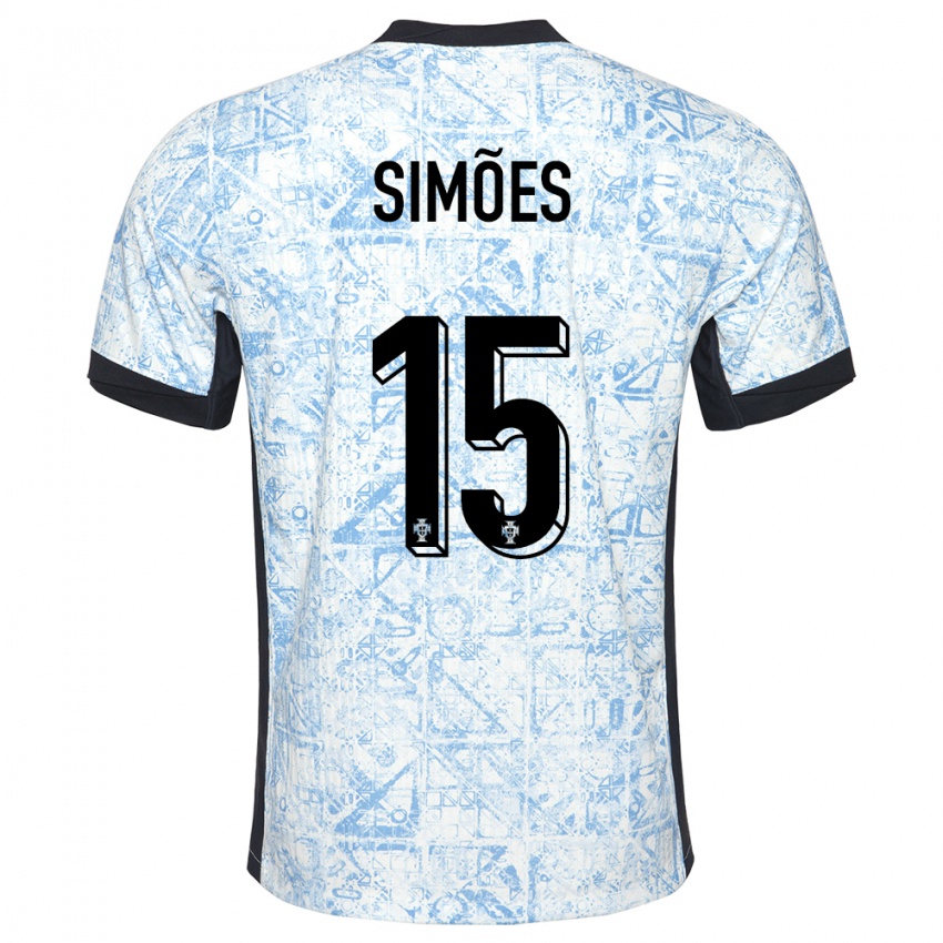 Herren Portugal Joao Simoes #15 Cremeblau Auswärtstrikot Trikot 24-26 T-Shirt Belgien